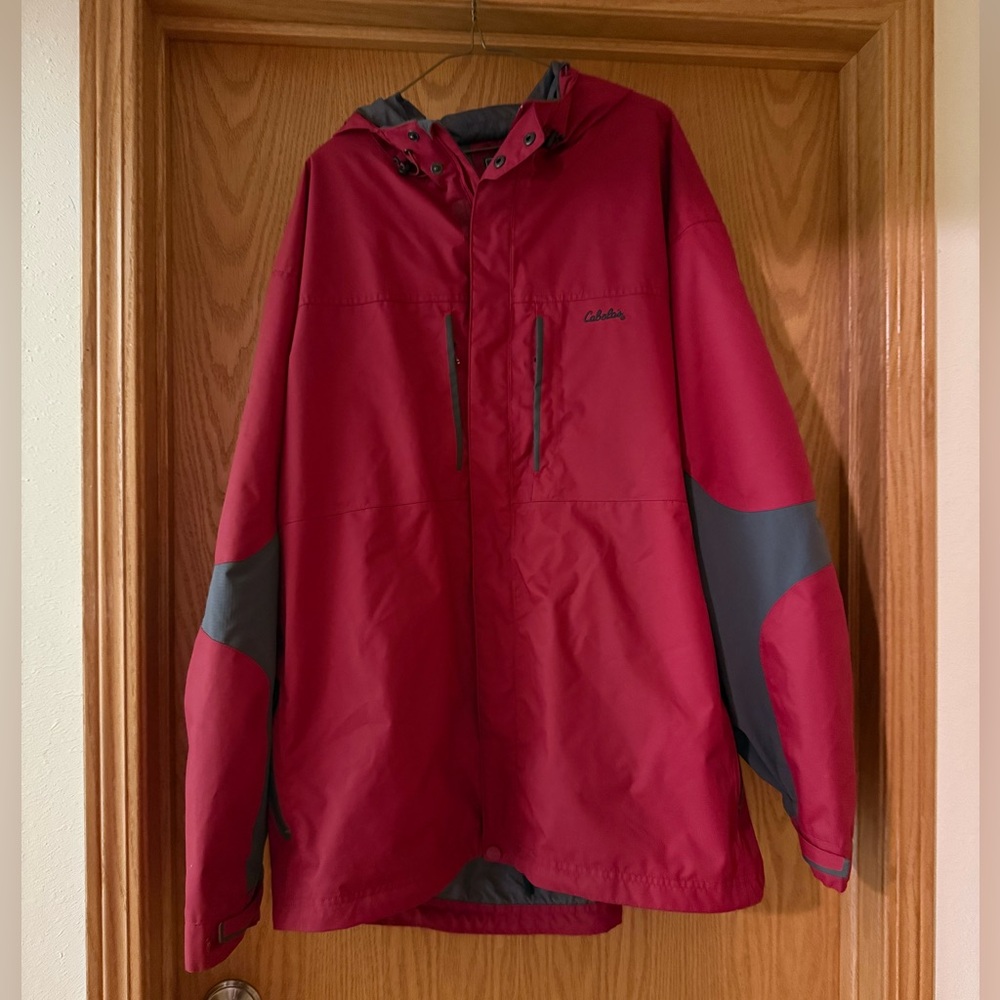 Cabela's Men's Red and Gray Coat